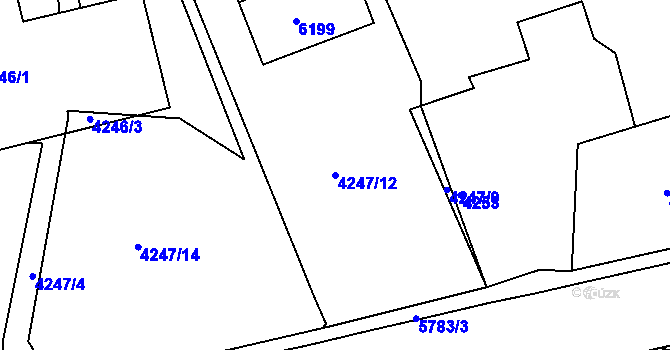 Parcela st. 4247/12 v KÚ Krnov-Horní Předměstí, Katastrální mapa