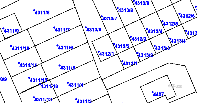 Parcela st. 4312/1 v KÚ Krnov-Horní Předměstí, Katastrální mapa