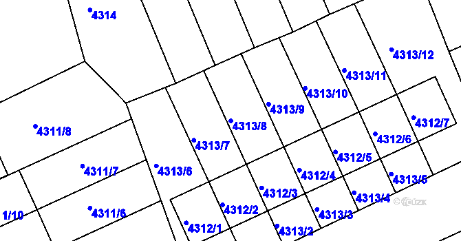Parcela st. 4313/8 v KÚ Krnov-Horní Předměstí, Katastrální mapa