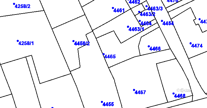 Parcela st. 4465 v KÚ Krnov-Horní Předměstí, Katastrální mapa
