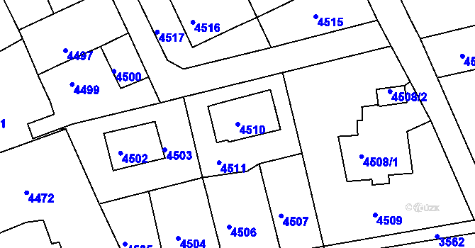 Parcela st. 4510 v KÚ Krnov-Horní Předměstí, Katastrální mapa