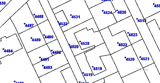 Parcela st. 4528 v KÚ Krnov-Horní Předměstí, Katastrální mapa
