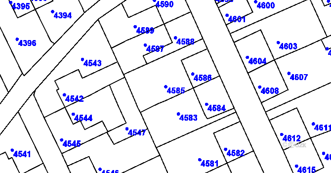 Parcela st. 4585 v KÚ Krnov-Horní Předměstí, Katastrální mapa