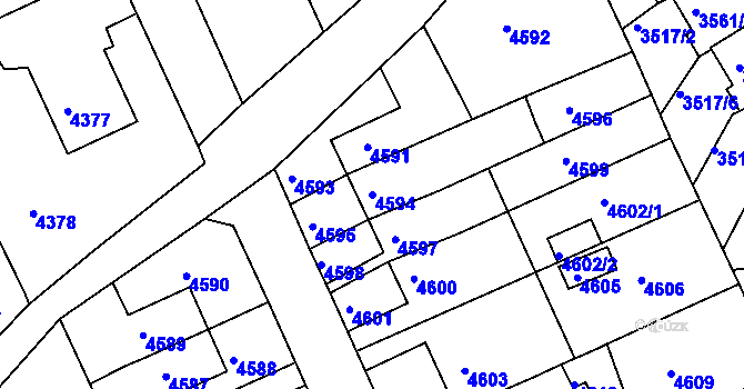 Parcela st. 4594 v KÚ Krnov-Horní Předměstí, Katastrální mapa