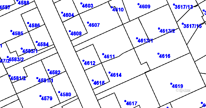 Parcela st. 4611 v KÚ Krnov-Horní Předměstí, Katastrální mapa
