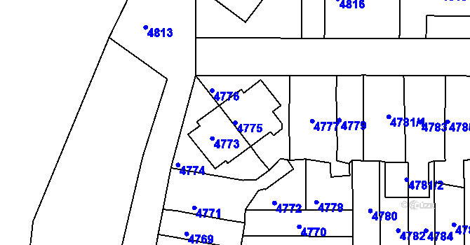 Parcela st. 4775 v KÚ Krnov-Horní Předměstí, Katastrální mapa