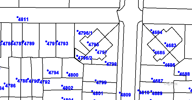 Parcela st. 4797 v KÚ Krnov-Horní Předměstí, Katastrální mapa