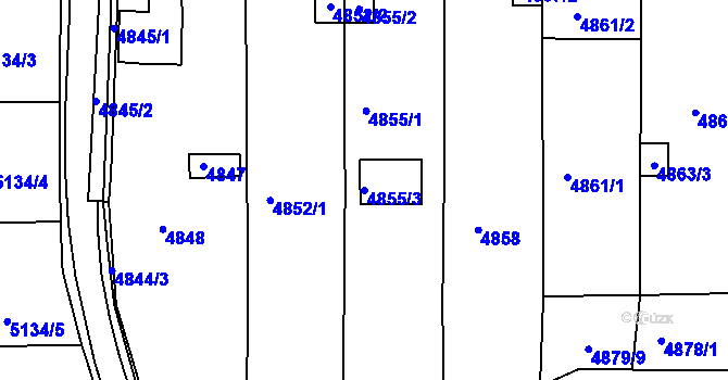 Parcela st. 4855/3 v KÚ Krnov-Horní Předměstí, Katastrální mapa
