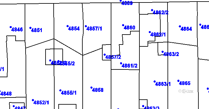 Parcela st. 4857/2 v KÚ Krnov-Horní Předměstí, Katastrální mapa