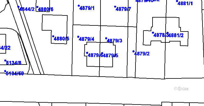 Parcela st. 4879/5 v KÚ Krnov-Horní Předměstí, Katastrální mapa