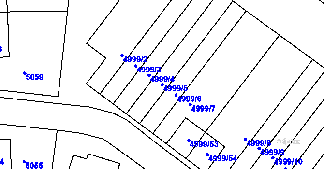 Parcela st. 4999/5 v KÚ Krnov-Horní Předměstí, Katastrální mapa