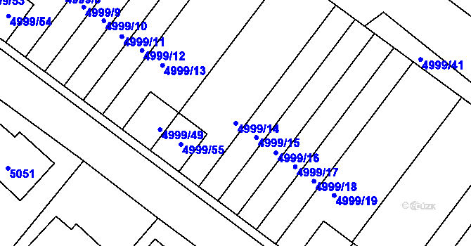 Parcela st. 4999/14 v KÚ Krnov-Horní Předměstí, Katastrální mapa