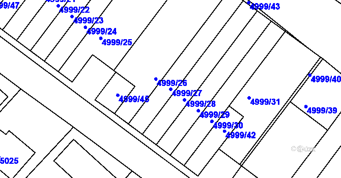 Parcela st. 4999/27 v KÚ Krnov-Horní Předměstí, Katastrální mapa