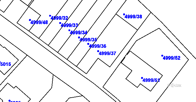 Parcela st. 4999/37 v KÚ Krnov-Horní Předměstí, Katastrální mapa