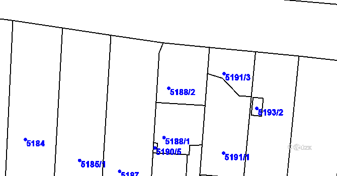 Parcela st. 5188/2 v KÚ Krnov-Horní Předměstí, Katastrální mapa