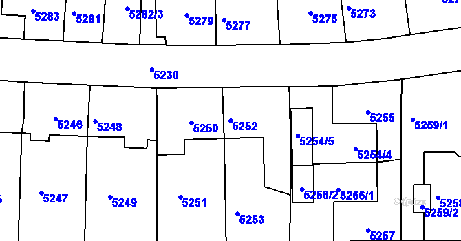 Parcela st. 5252 v KÚ Krnov-Horní Předměstí, Katastrální mapa