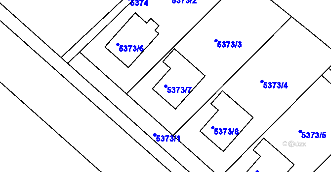Parcela st. 5373/7 v KÚ Krnov-Horní Předměstí, Katastrální mapa