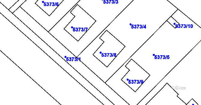 Parcela st. 5373/8 v KÚ Krnov-Horní Předměstí, Katastrální mapa