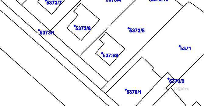 Parcela st. 5373/9 v KÚ Krnov-Horní Předměstí, Katastrální mapa