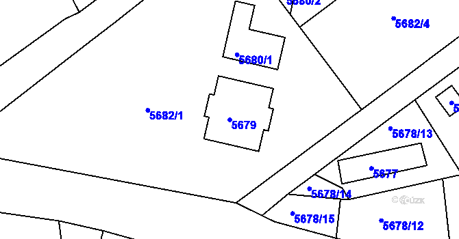 Parcela st. 5679 v KÚ Krnov-Horní Předměstí, Katastrální mapa