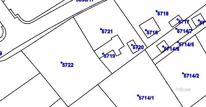 Parcela st. 5719 v KÚ Krnov-Horní Předměstí, Katastrální mapa