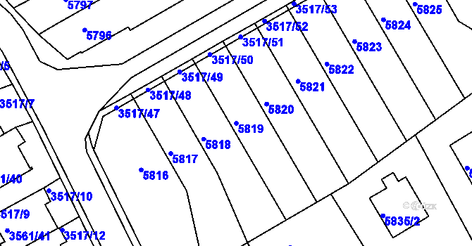 Parcela st. 5819 v KÚ Krnov-Horní Předměstí, Katastrální mapa