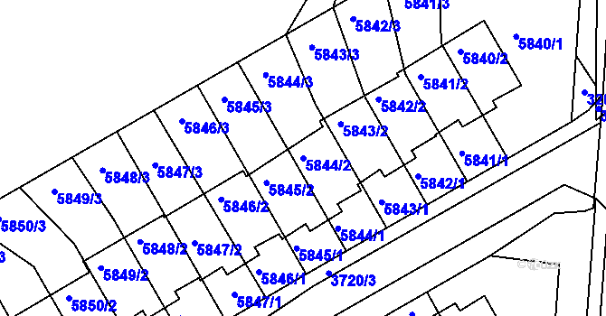 Parcela st. 5844/2 v KÚ Krnov-Horní Předměstí, Katastrální mapa