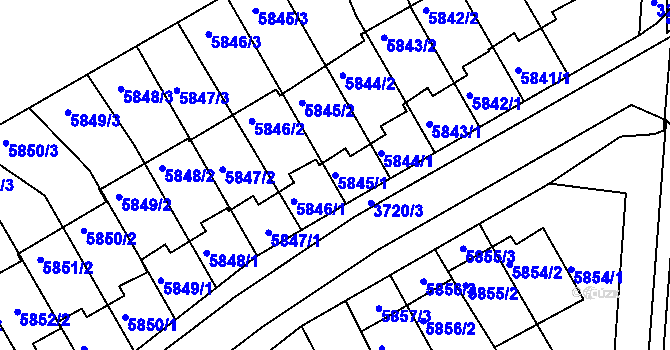 Parcela st. 5845/1 v KÚ Krnov-Horní Předměstí, Katastrální mapa