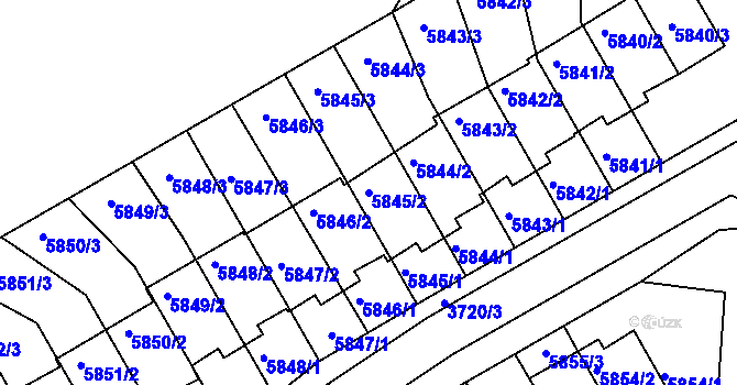 Parcela st. 5845/2 v KÚ Krnov-Horní Předměstí, Katastrální mapa