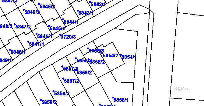 Parcela st. 5854/2 v KÚ Krnov-Horní Předměstí, Katastrální mapa