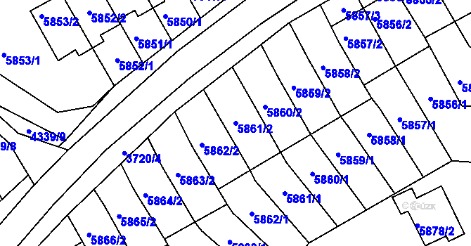 Parcela st. 5861/2 v KÚ Krnov-Horní Předměstí, Katastrální mapa