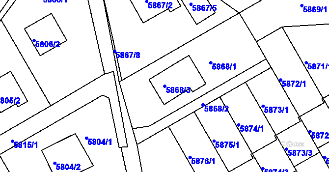Parcela st. 5868/3 v KÚ Krnov-Horní Předměstí, Katastrální mapa