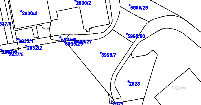 Parcela st. 5995/7 v KÚ Krnov-Horní Předměstí, Katastrální mapa