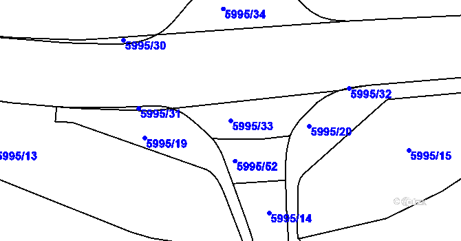 Parcela st. 5995/33 v KÚ Krnov-Horní Předměstí, Katastrální mapa