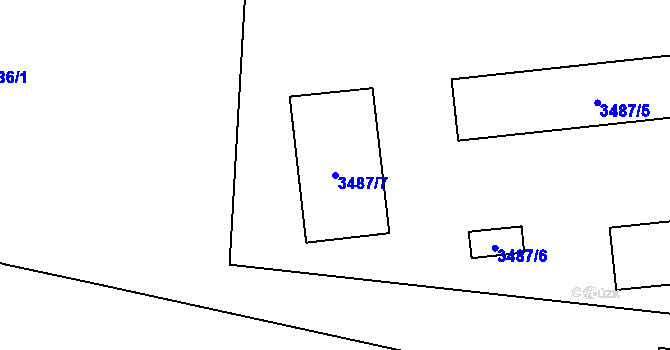 Parcela st. 3487/7 v KÚ Krnov-Horní Předměstí, Katastrální mapa