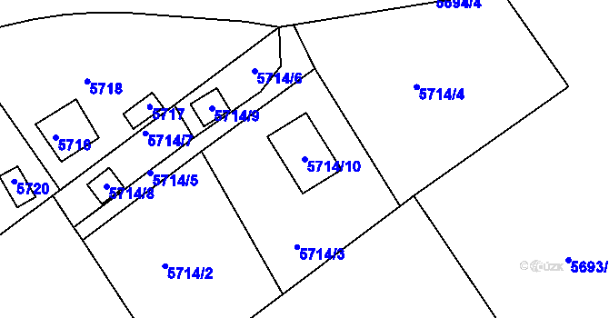 Parcela st. 5714/10 v KÚ Krnov-Horní Předměstí, Katastrální mapa