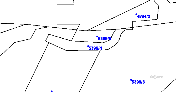 Parcela st. 5399/4 v KÚ Krnov-Horní Předměstí, Katastrální mapa