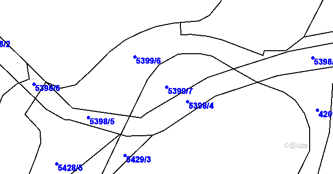 Parcela st. 5399/7 v KÚ Krnov-Horní Předměstí, Katastrální mapa