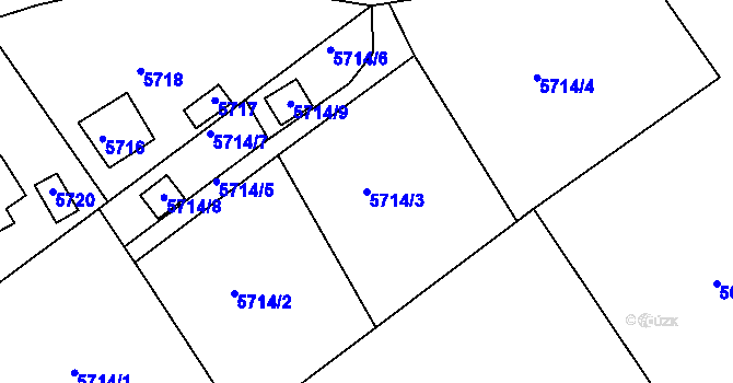 Parcela st. 5714/3 v KÚ Krnov-Horní Předměstí, Katastrální mapa