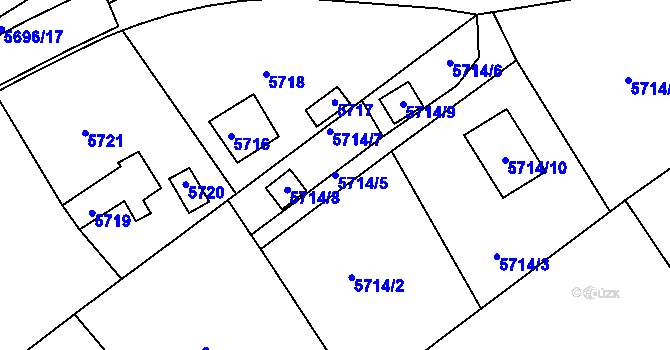Parcela st. 5714/5 v KÚ Krnov-Horní Předměstí, Katastrální mapa