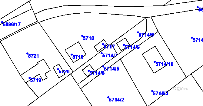Parcela st. 5714/7 v KÚ Krnov-Horní Předměstí, Katastrální mapa