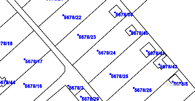 Parcela st. 5678/24 v KÚ Krnov-Horní Předměstí, Katastrální mapa