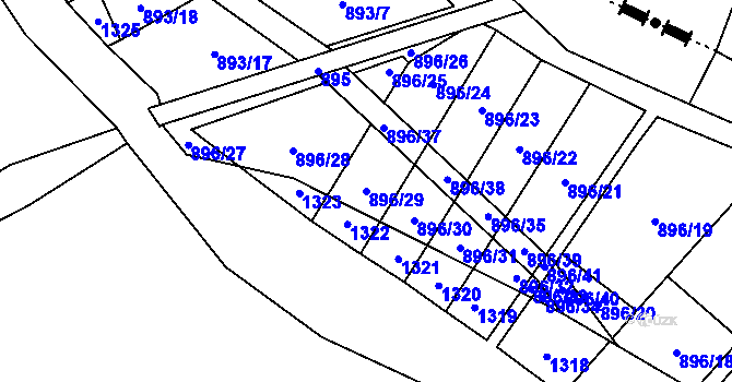 Parcela st. 896/29 v KÚ Krásné Loučky, Katastrální mapa