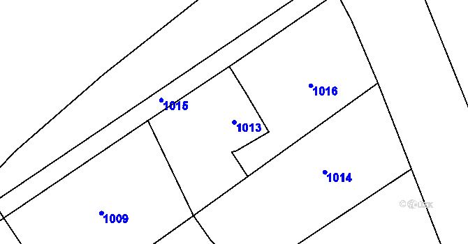 Parcela st. 1013 v KÚ Krásné Loučky, Katastrální mapa