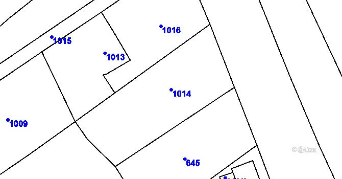 Parcela st. 1014 v KÚ Krásné Loučky, Katastrální mapa