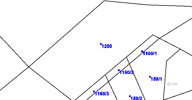 Parcela st. 168 v KÚ Krásné Loučky, Katastrální mapa