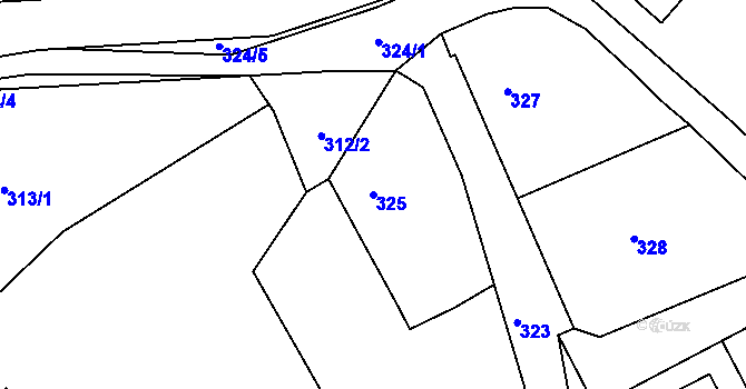 Parcela st. 325 v KÚ Krásné Loučky, Katastrální mapa