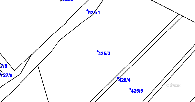 Parcela st. 425/3 v KÚ Krásné Loučky, Katastrální mapa