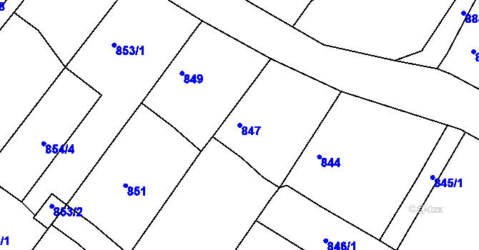 Parcela st. 847 v KÚ Krásné Loučky, Katastrální mapa