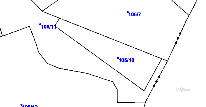 Parcela st. 106/10 v KÚ Krnsko, Katastrální mapa